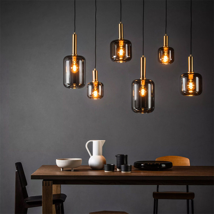 Suspension boule verre multiple JOANET, 6 lumières Lucide