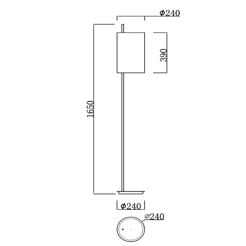 Lampadaire abat-jour blanc MAGIC, avec ou sans liseuse Lucide
