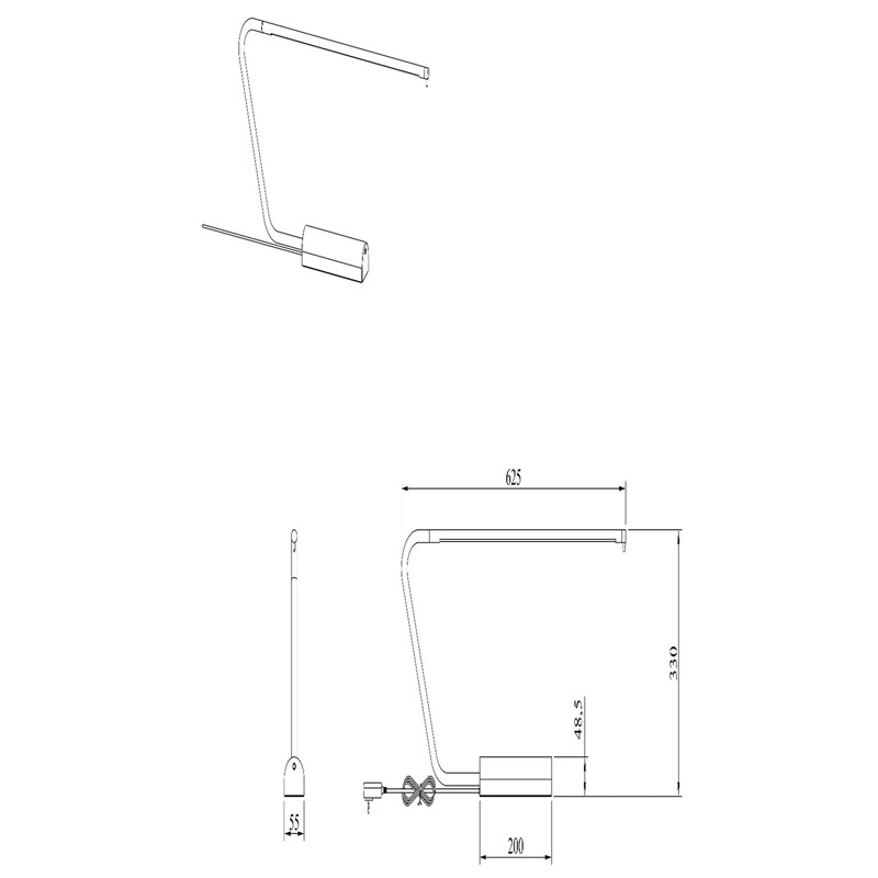 Lampe de bureau design MADISON noir ou chrome Lucide