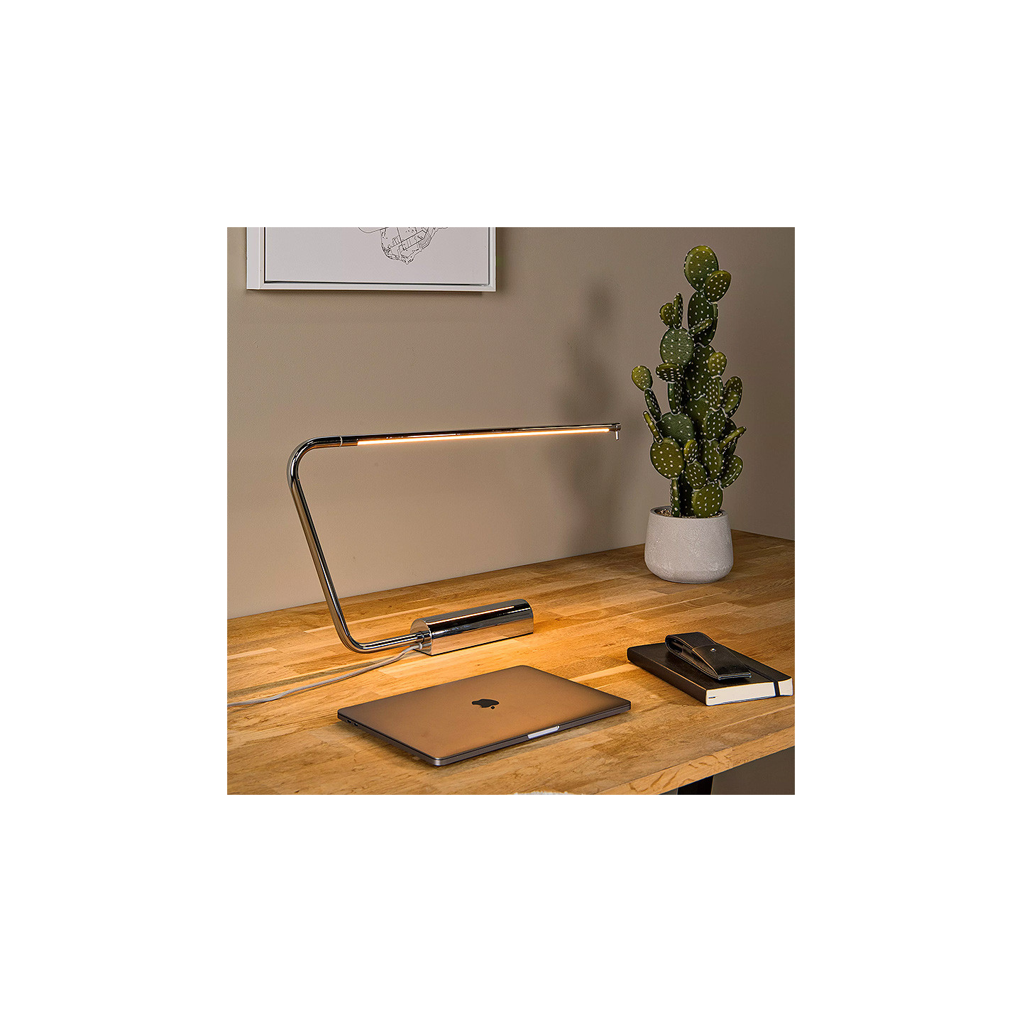 Lampe de bureau design MADISON noir ou chrome Lucide