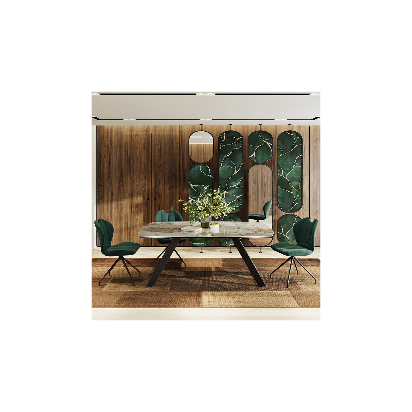 Table extensible plateau céramique MISSOURI 190-270 CM, 3 finitions Akante
