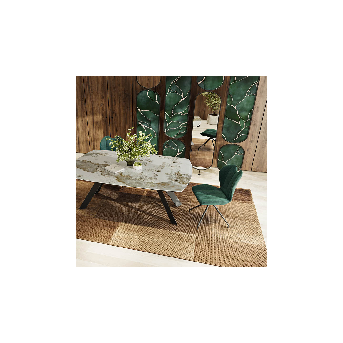 Table extensible plateau céramique MISSOURI 190-270 CM, 3 finitions Akante