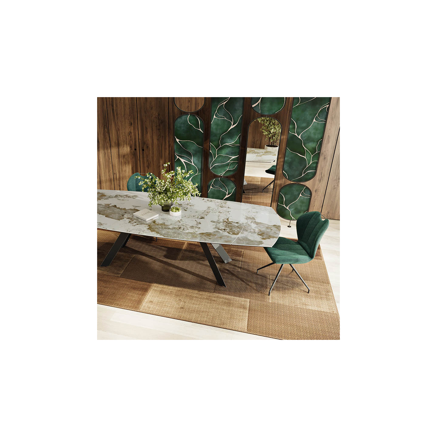 Table extensible plateau céramique MISSOURI 190-270 CM, 3 finitions Akante