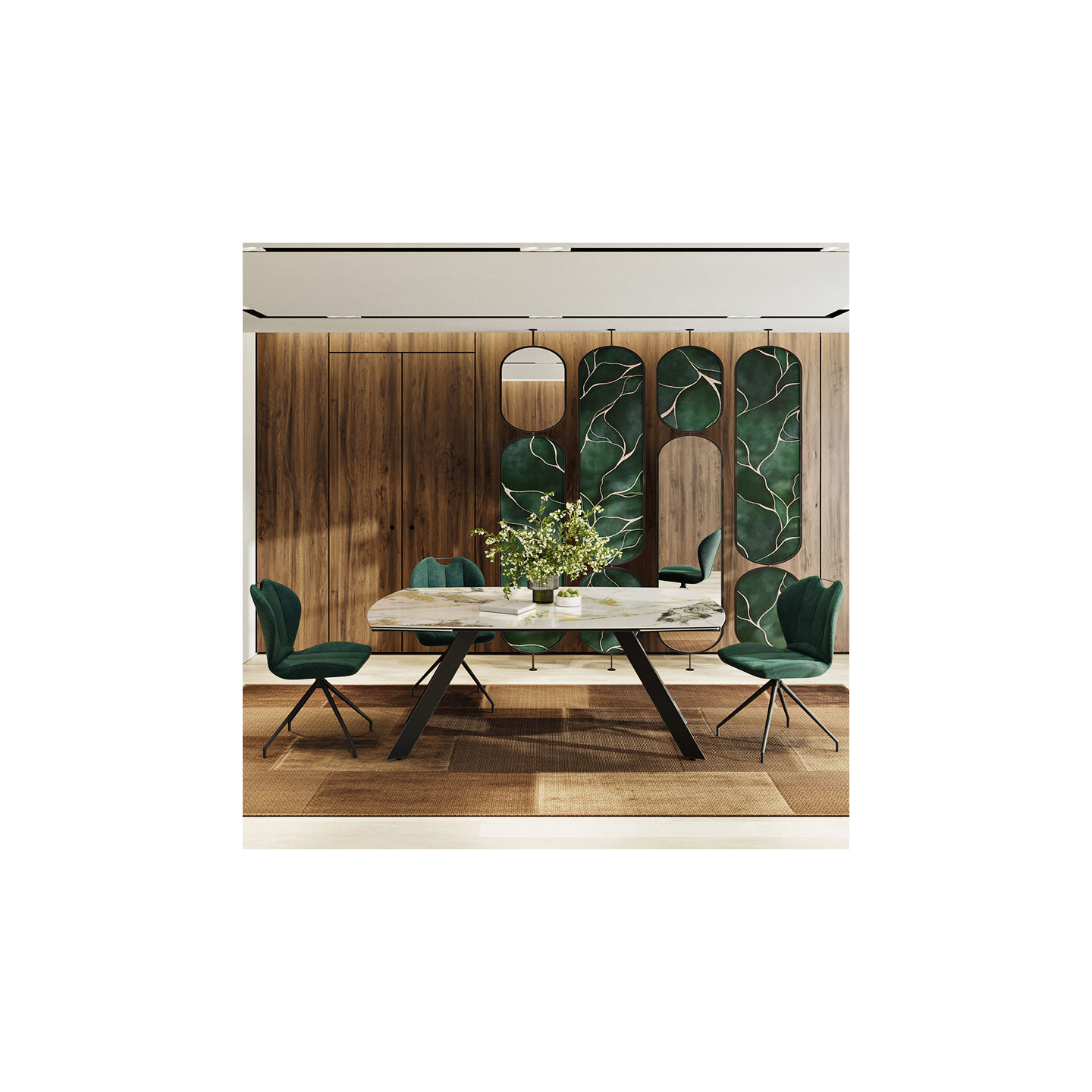 Table extensible plateau céramique MISSOURI 190-270 CM, 3 finitions Akante