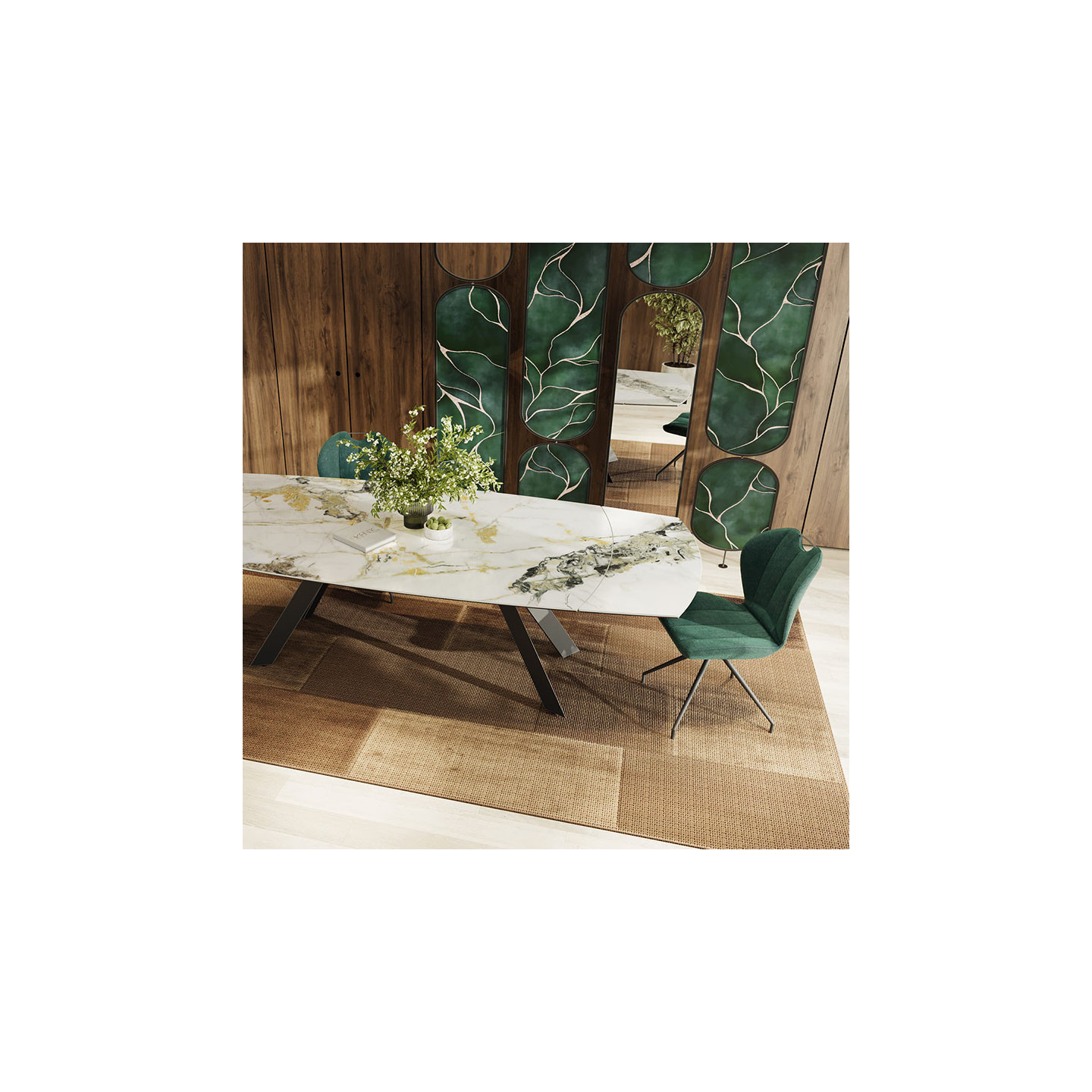 Table extensible plateau céramique MISSOURI 190-270 CM, 3 finitions Akante