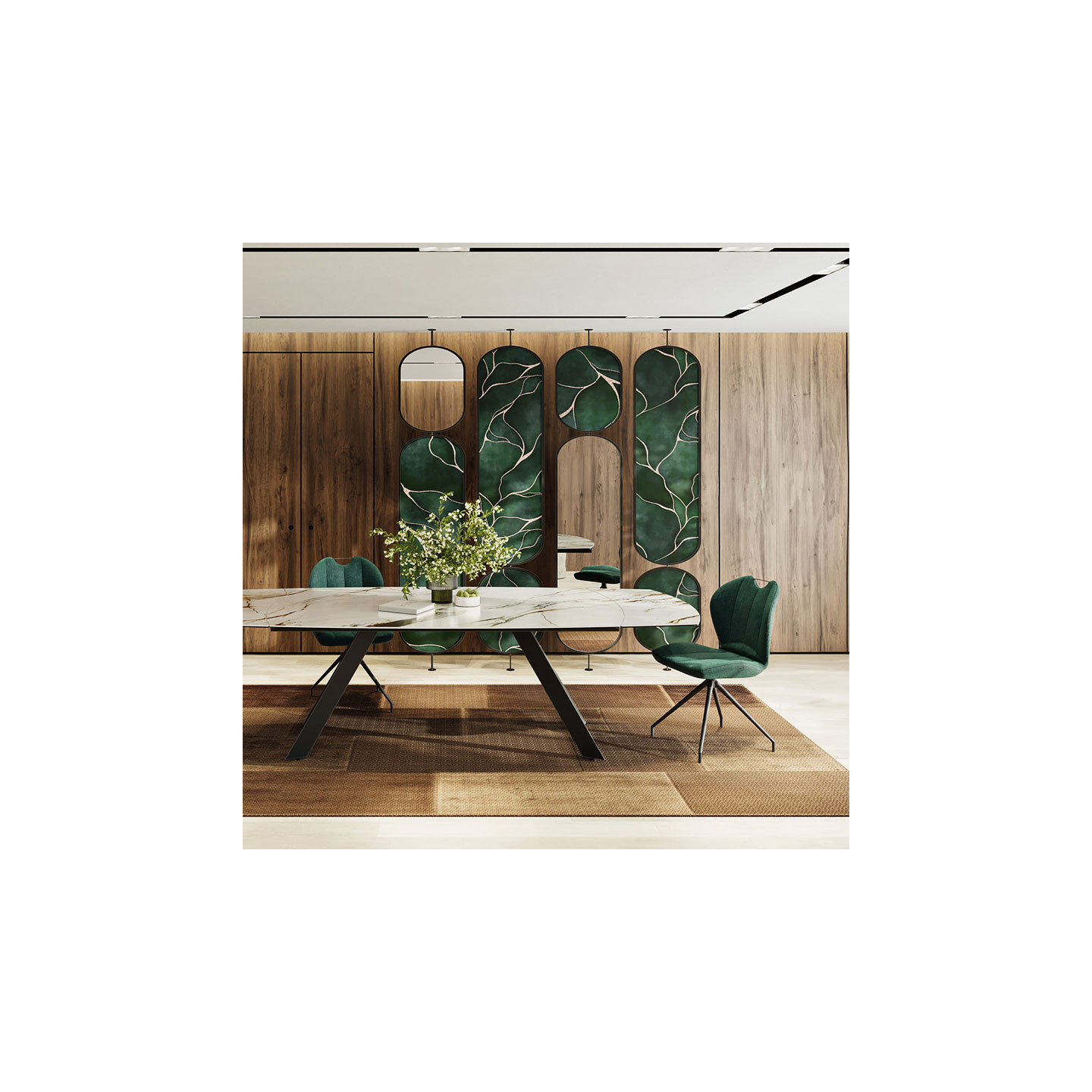 Table extensible plateau céramique MISSOURI 190-270 CM, 3 finitions Akante