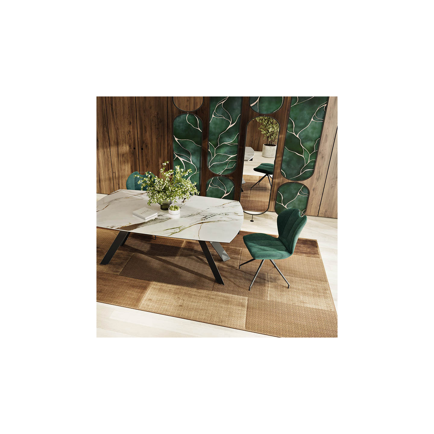 Table extensible plateau céramique MISSOURI 190-270 CM, 3 finitions Akante