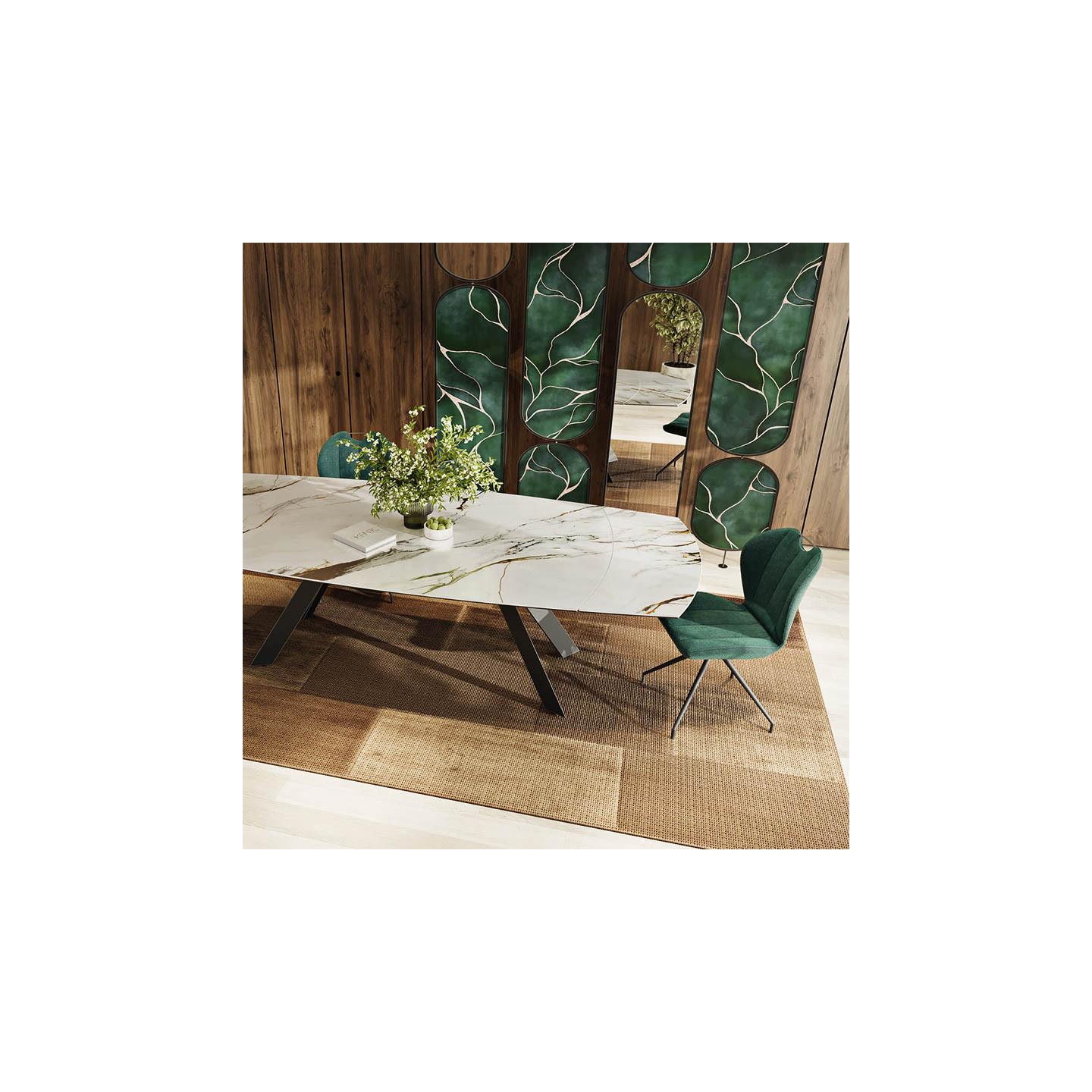 Table extensible plateau céramique MISSOURI 190-270 CM, 3 finitions Akante