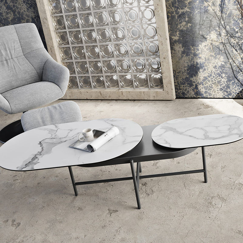 Table basse céramique extensible PAROS, 7 finitions Akante
