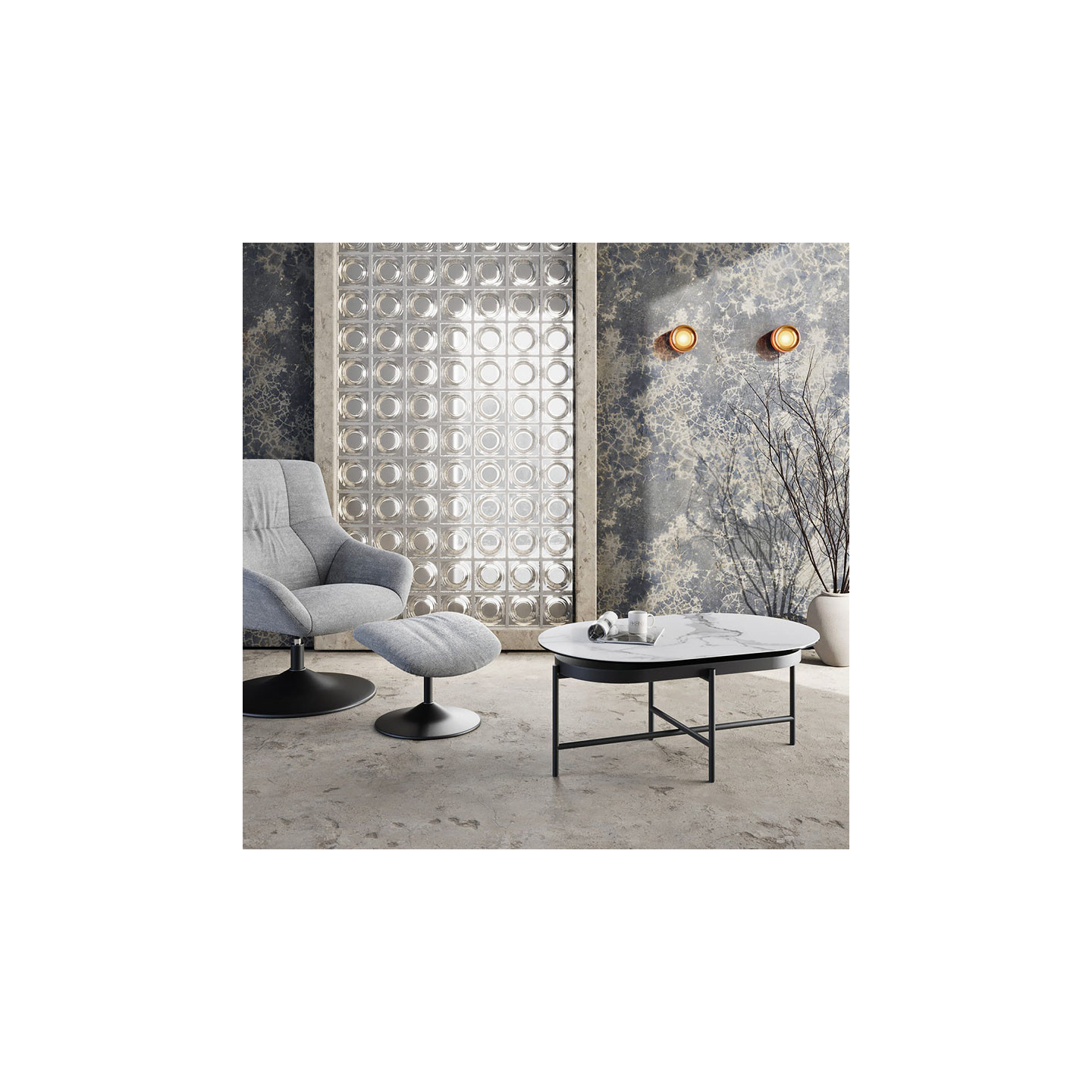 Table basse céramique extensible PAROS, 7 finitions Akante