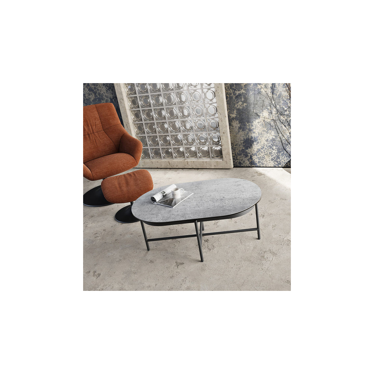 Table basse céramique extensible PAROS, 7 finitions Akante