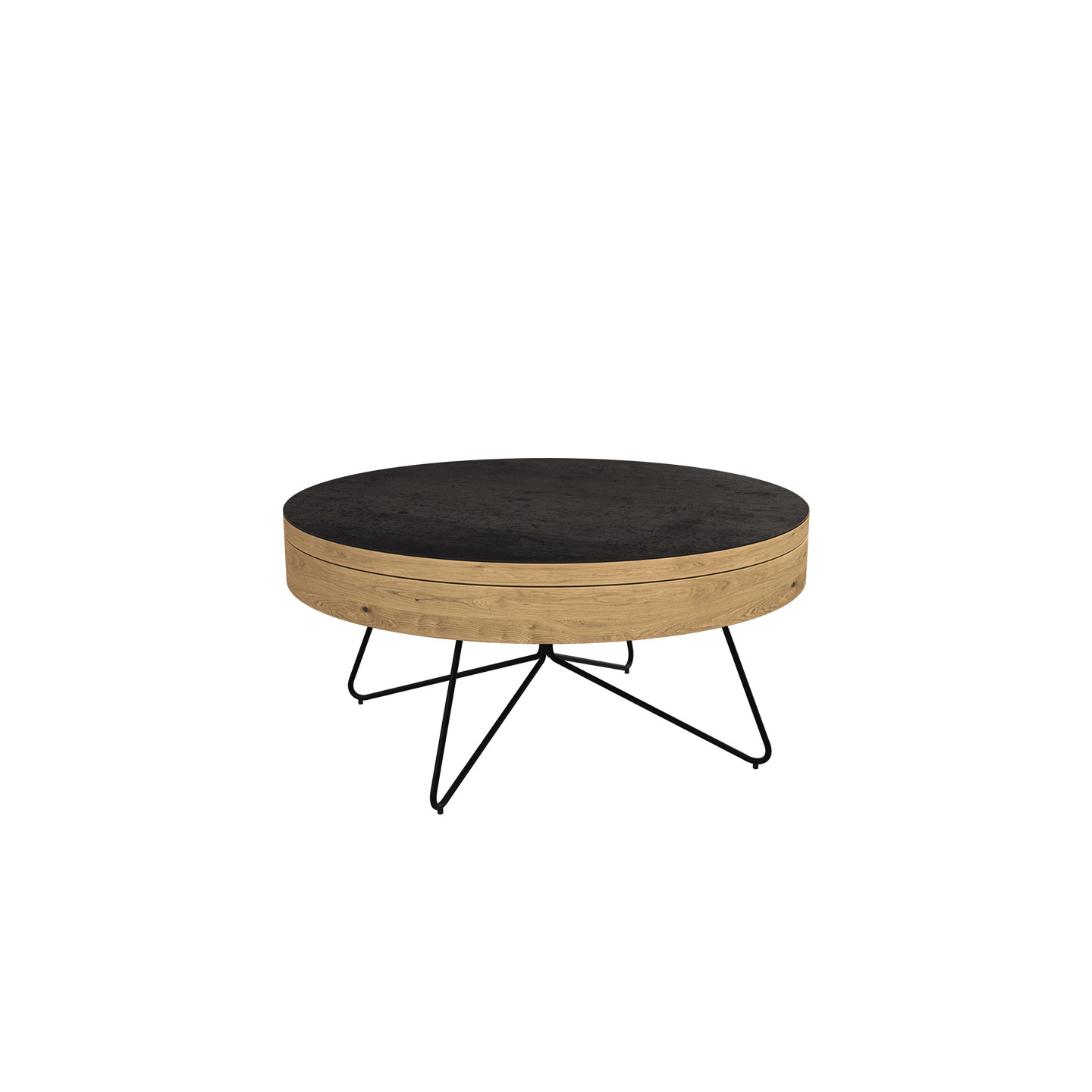 Table basse ronde avec rangement BROOKLYN Akante