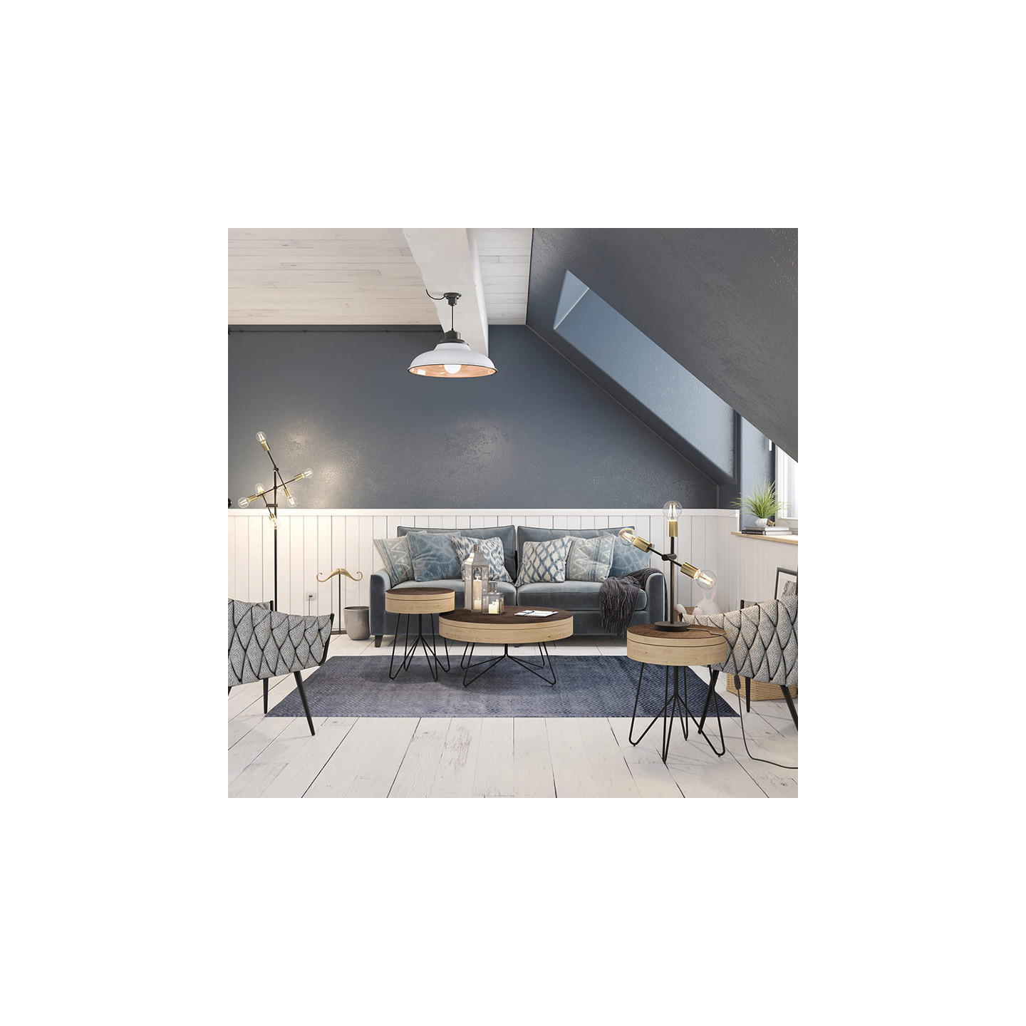 Table basse ronde avec rangement BROOKLYN Akante