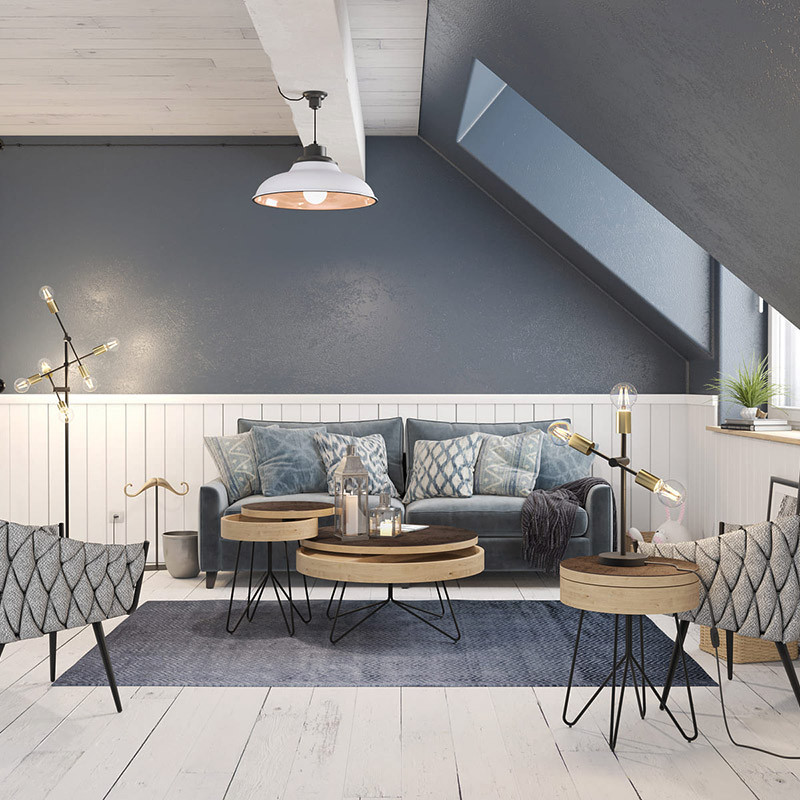 Table basse ronde avec rangement BROOKLYN Akante