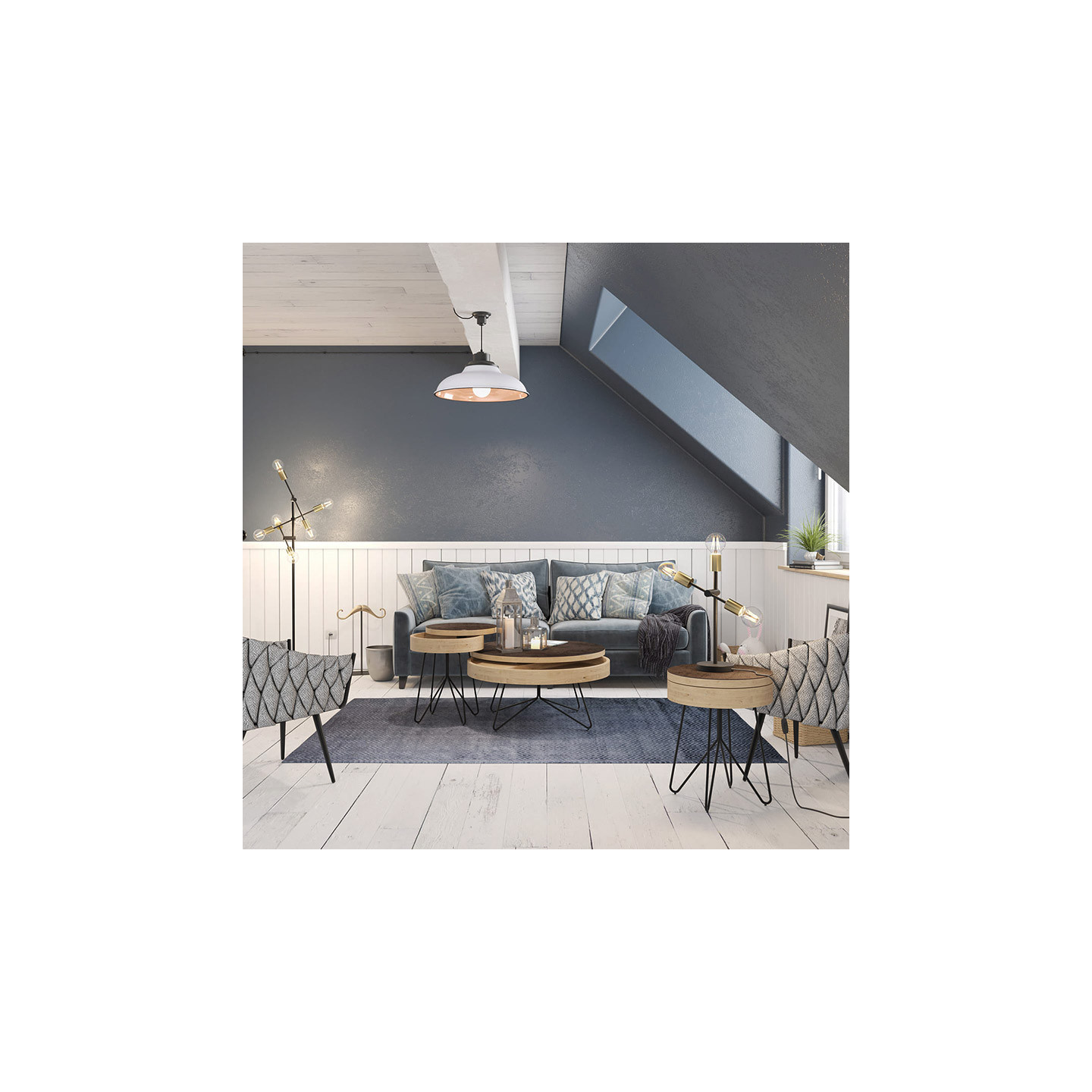 Table basse ronde avec rangement BROOKLYN Akante