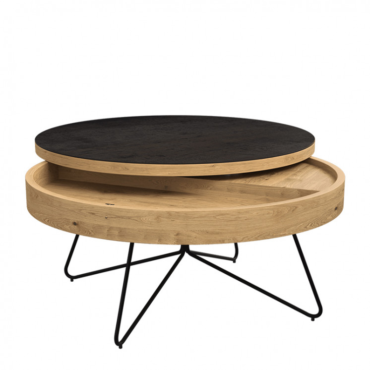 Table basse ronde avec rangement BROOKLYN Akante