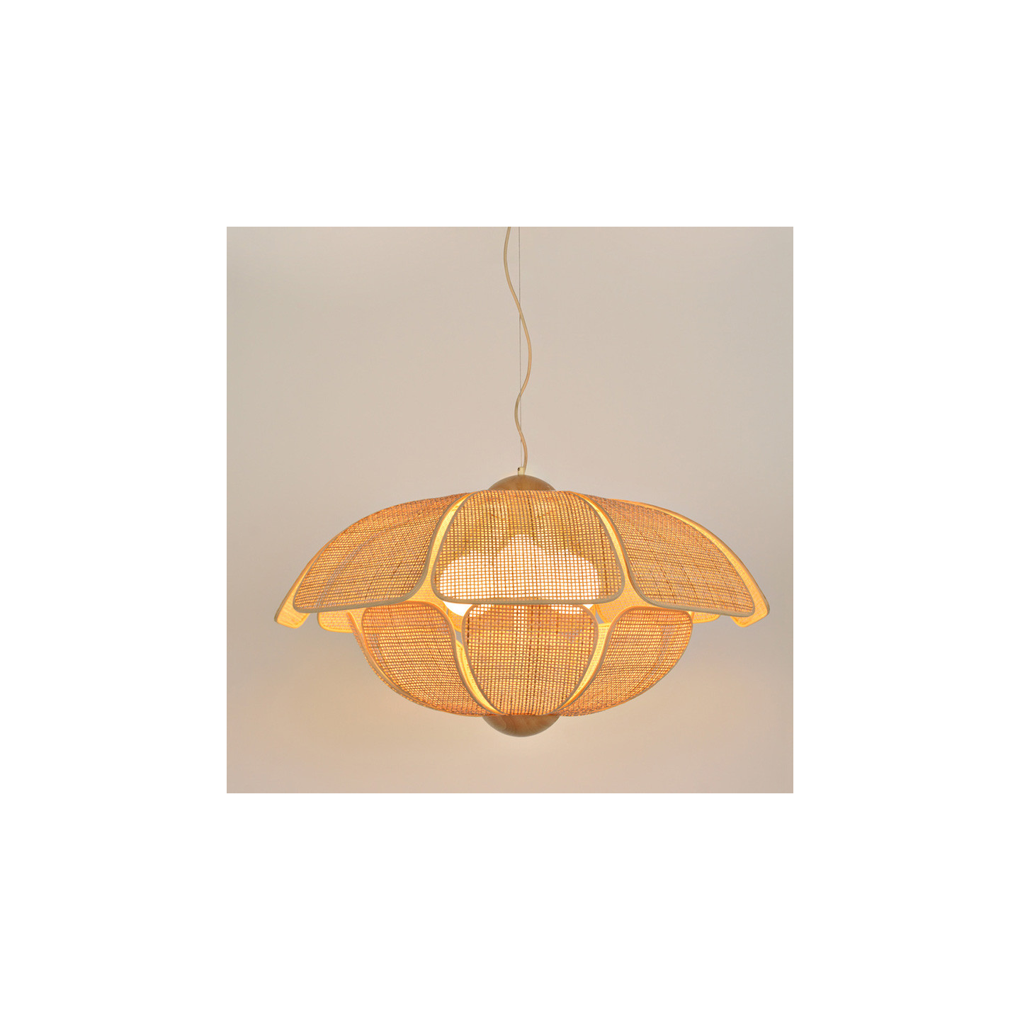 Suspension luminaire cannage COQUILLAGE D70 Market Set