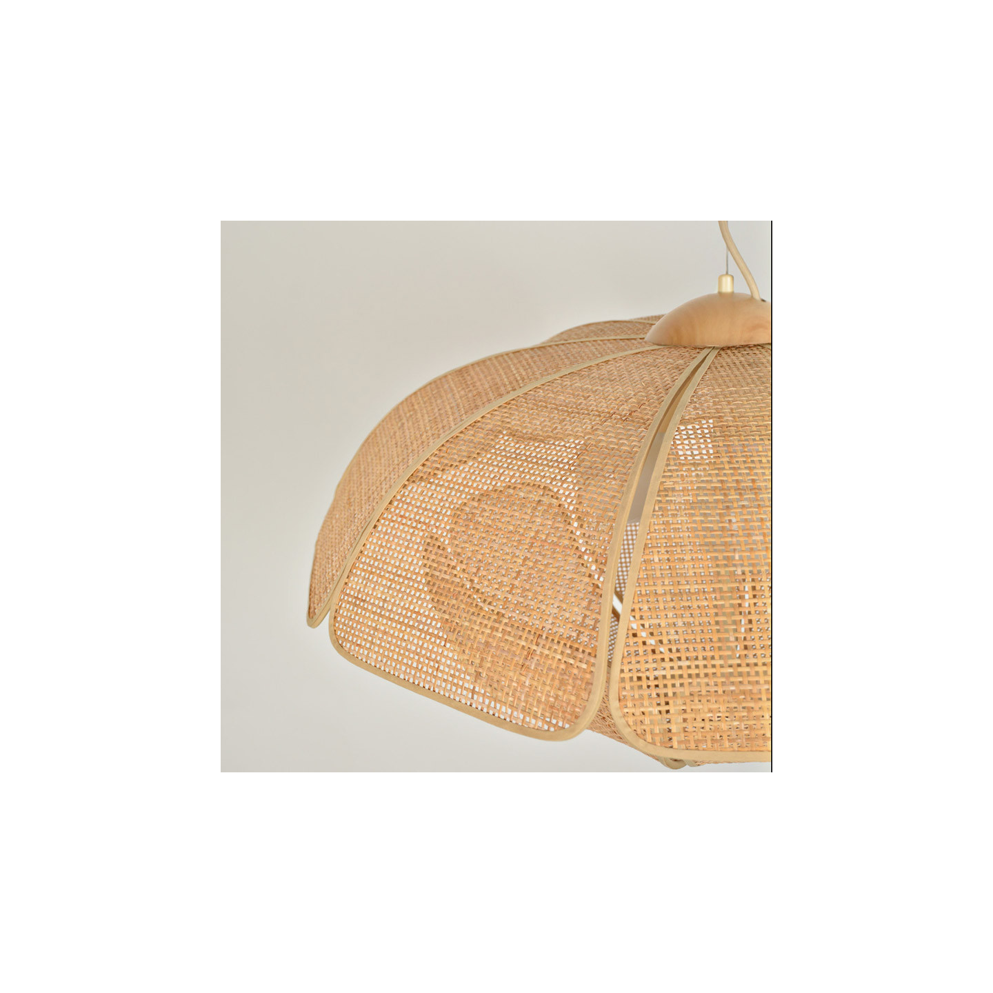 Suspension luminaire cannage COQUILLAGE D70 Market Set
