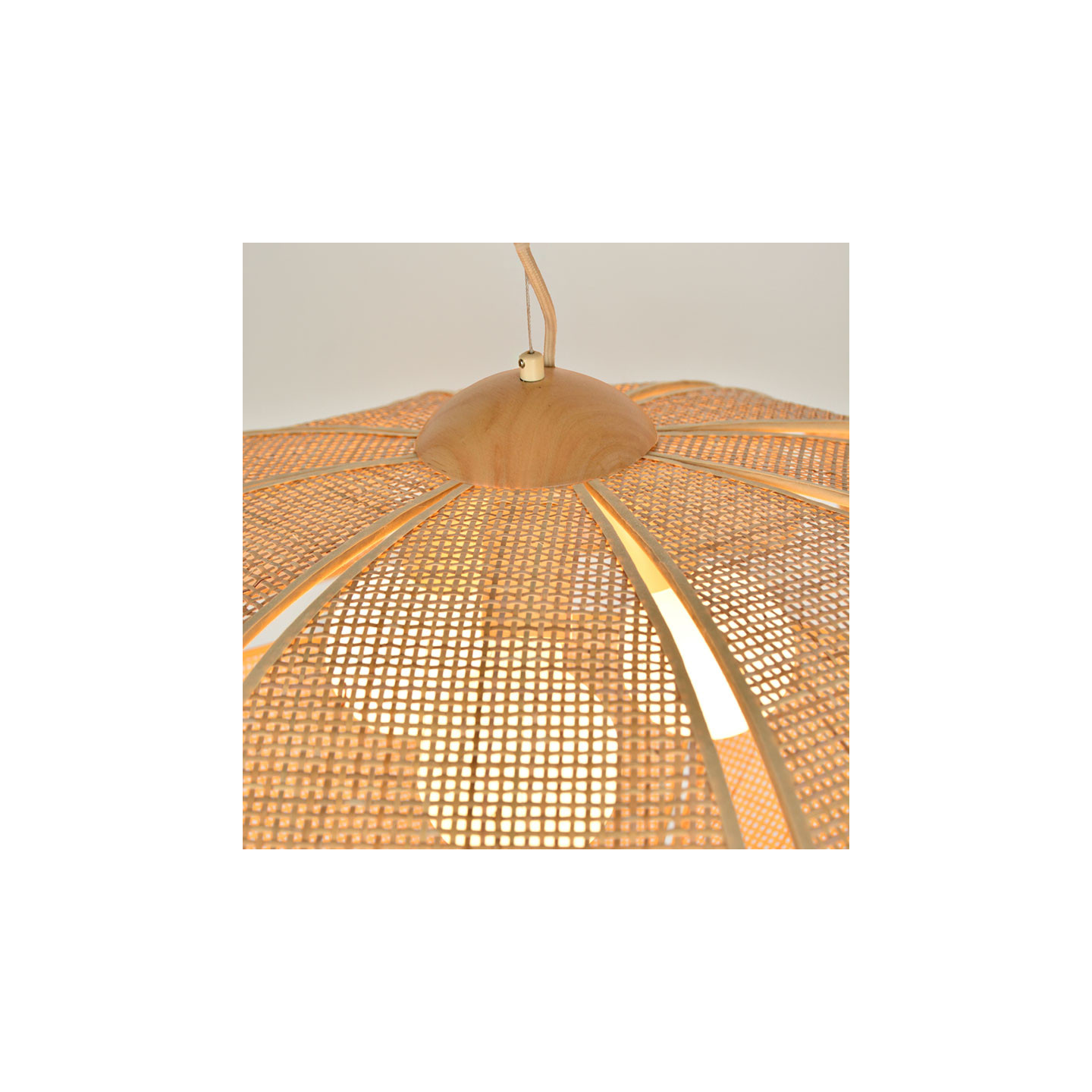 Suspension luminaire cannage COQUILLAGE D70 Market Set