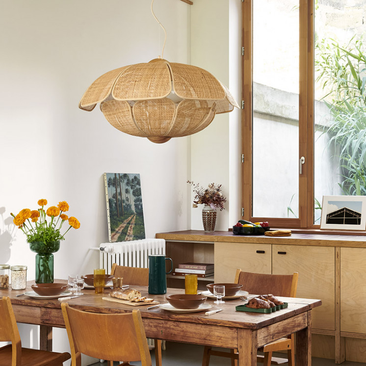 Suspension luminaire cannage COQUILLAGE D70 Market Set