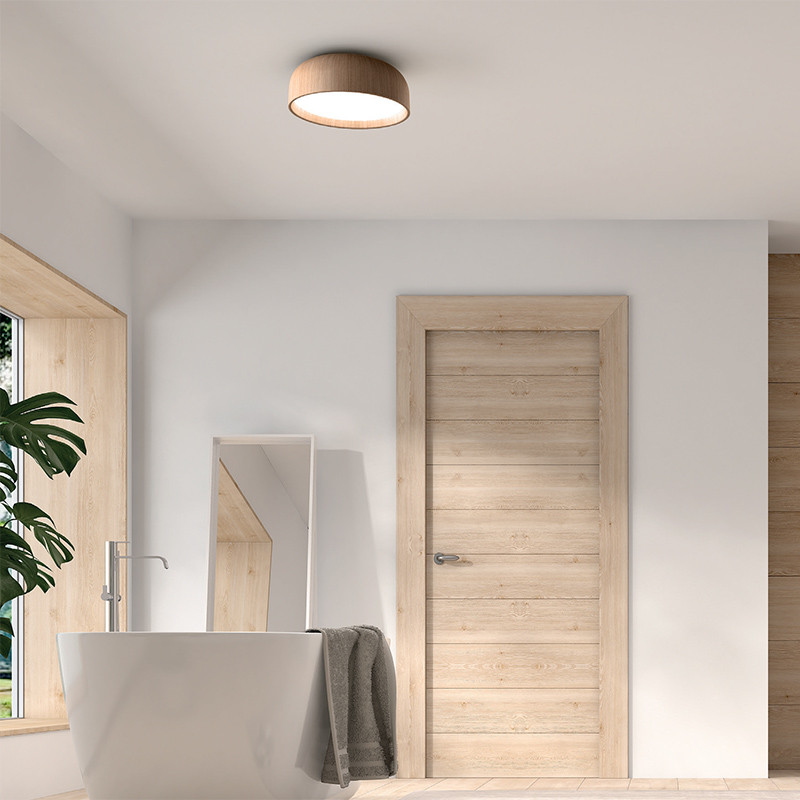 Plafonnier en bois TOKIO, naturel ou noir Mdc Collection