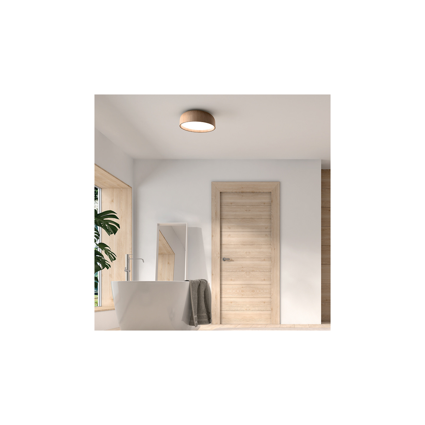 Plafonnier en bois TOKIO, naturel ou noir Mdc Collection
