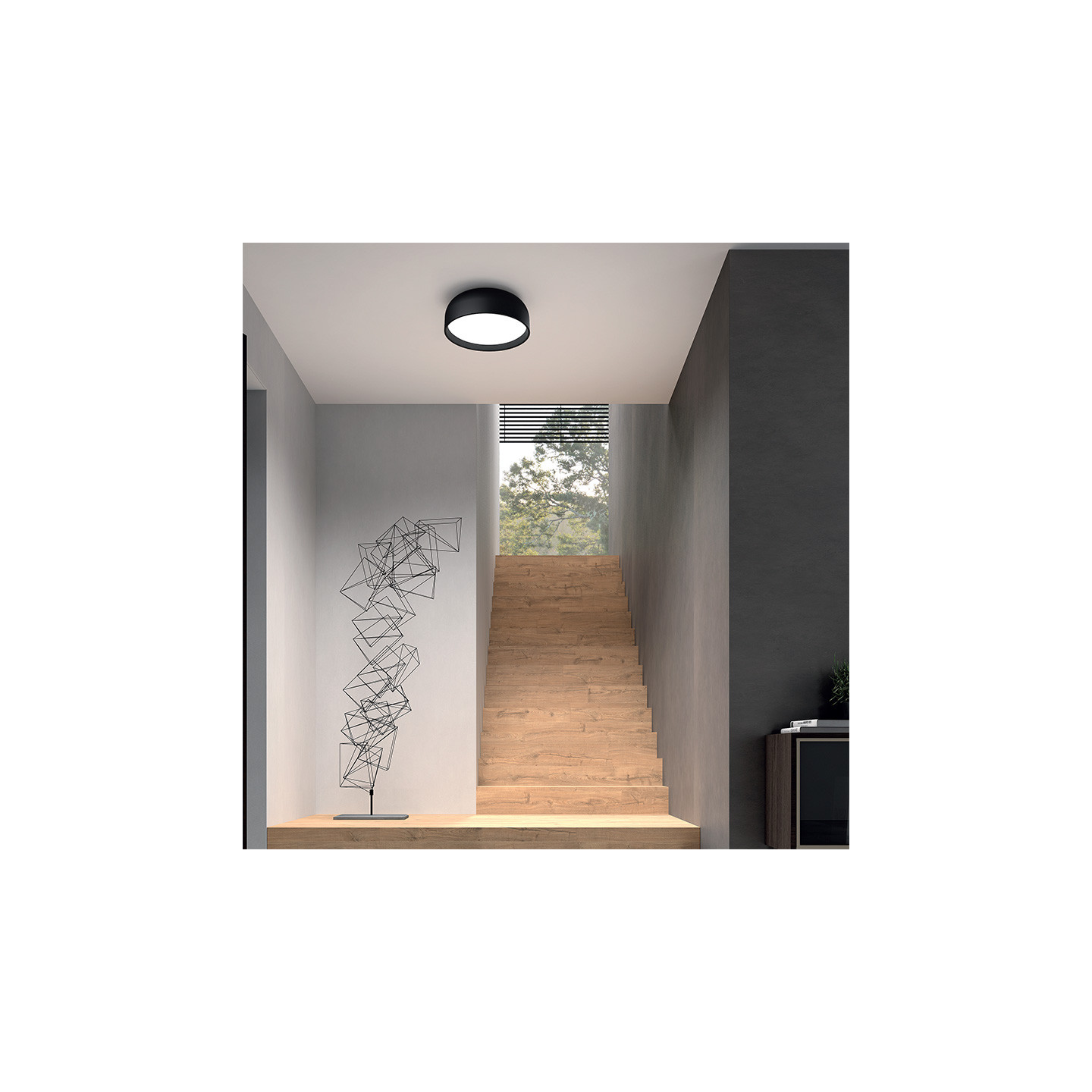 Plafonnier en bois TOKIO, naturel ou noir Mdc Collection
