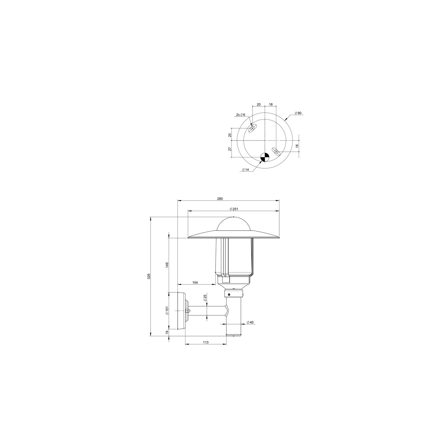 Applique murale extérieure originale NEWPARK (MODELE 2), 12 coloris Roger Pradier