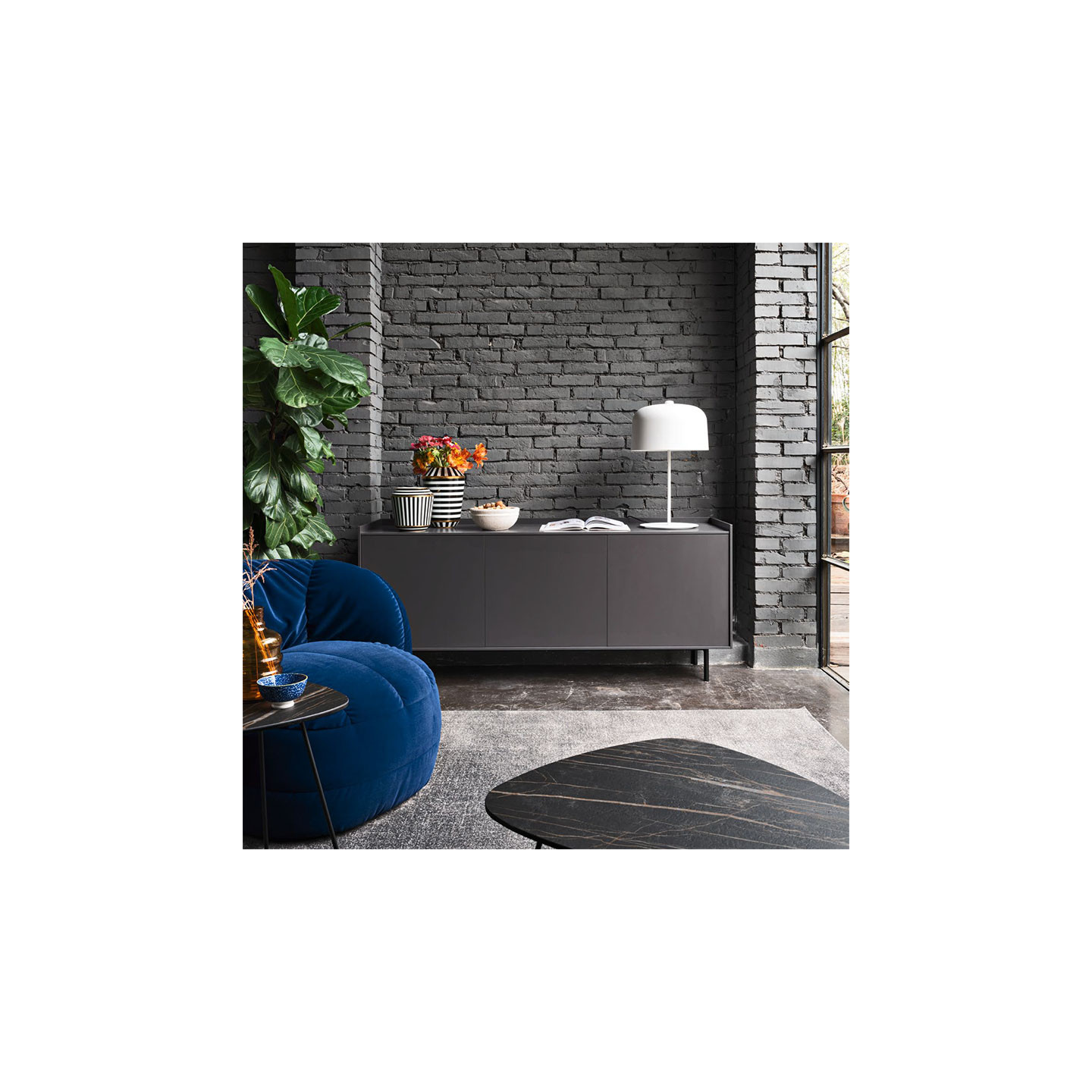 Meuble bas 3 portes COVER, 3 coloris Connubia