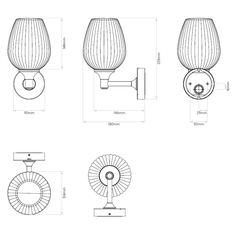 Applique salle de bain rétro LIBERTY, 3 finitions Astro Lighting