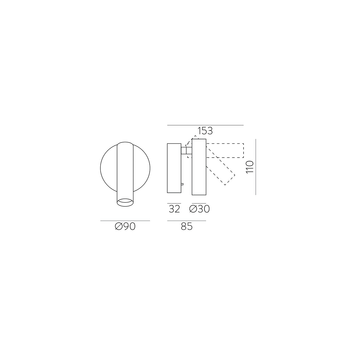 Liseuse murale chambre ATRIA, 3 finitions Acb Lighting