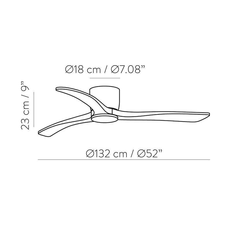 Ventilateur plafond bois avec lumière SIROCO Acb Lighting