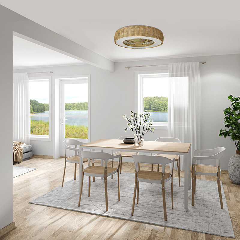 Ventilateur plafond rotin KILIMANJARO MINI Mantra iluminacion