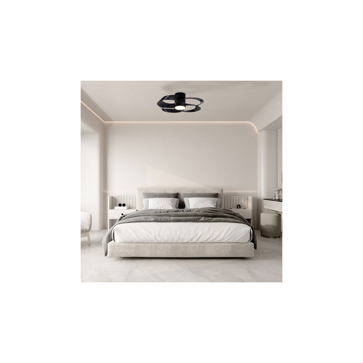 Ventilateur silencieux plafond ROSE, 3 coloris Mantra Iluminacion