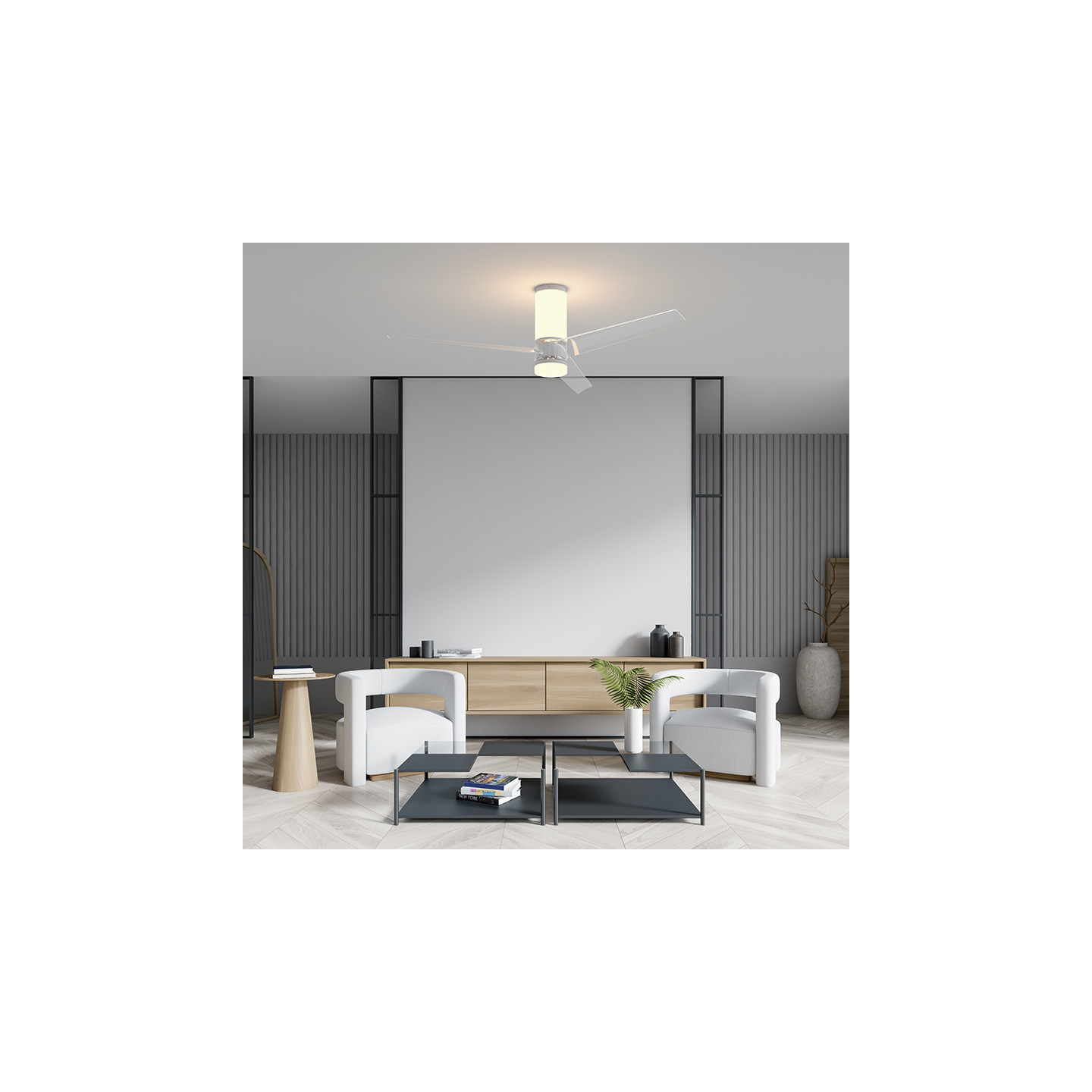 Ventilateur plafond design avec lumière UP & DOWN mantra iluminacion
