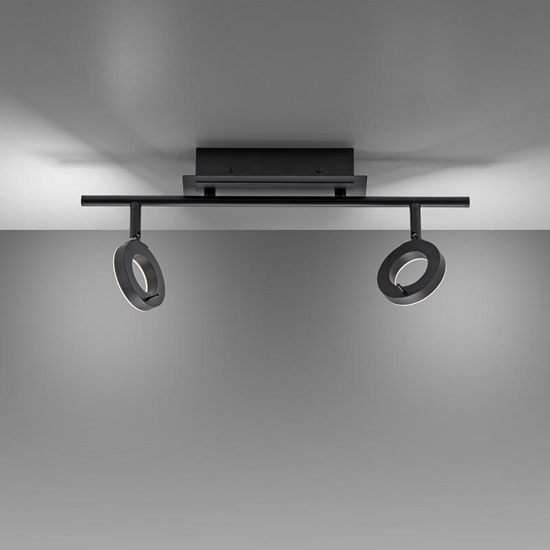Spots noirs plafond SILEDA 2 lumières Paul Neuhaus