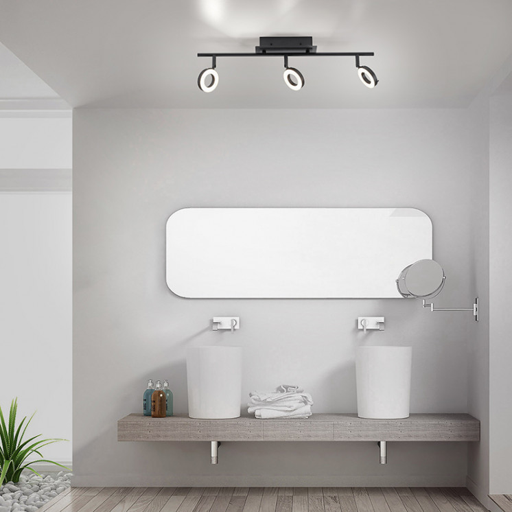 Spots noirs plafond SILEDA 3 lumières Paul Neuhaus