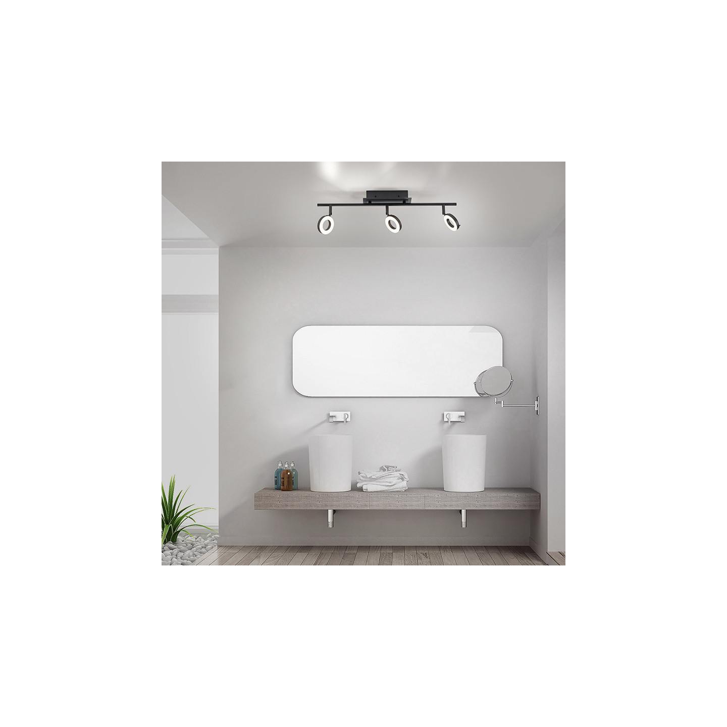 Spots noirs plafond SILEDA 3 lumières Paul Neuhaus