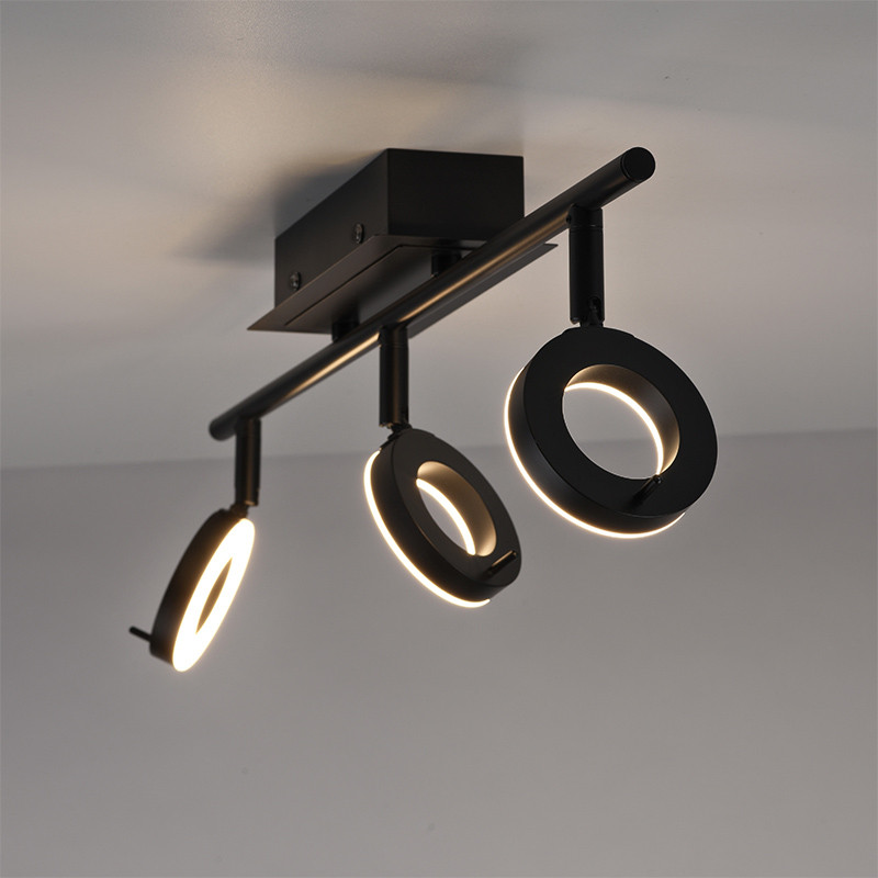 Spots noirs plafond SILEDA 3 lumières Paul Neuhaus