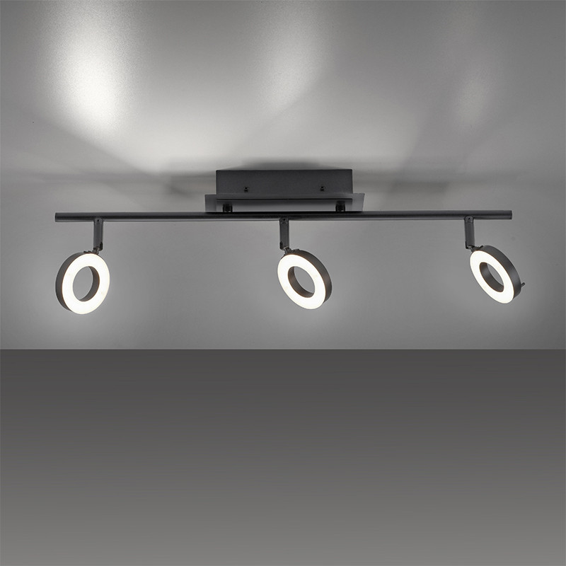 Spots noirs plafond SILEDA 3 lumières Paul Neuhaus