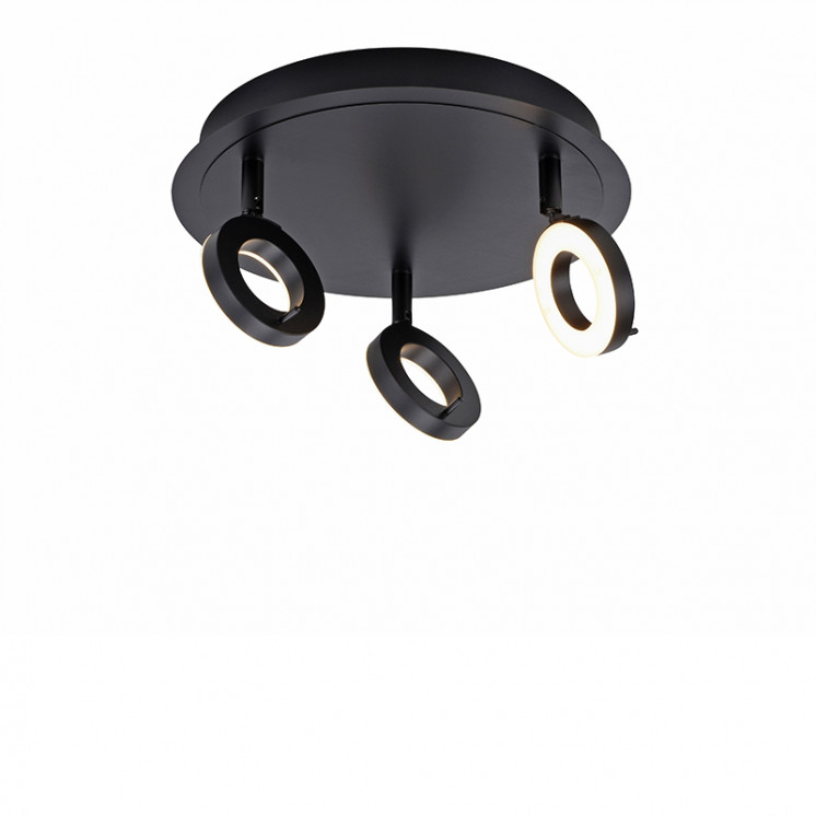 Plafonnier 3 spots orientables SILEDA noir Paul Neuhaus
