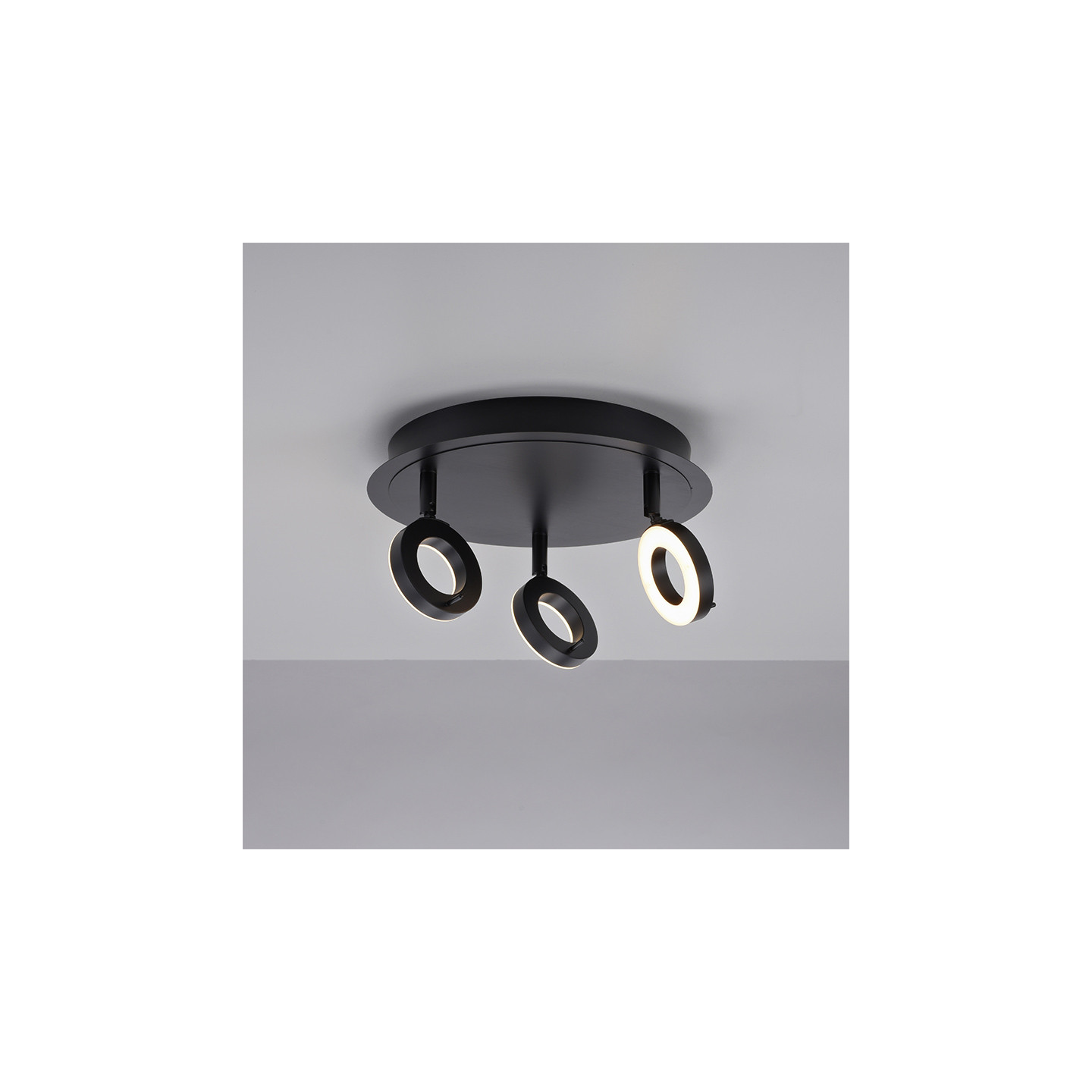 Plafonnier 3 spots orientables SILEDA noir Paul Neuhaus