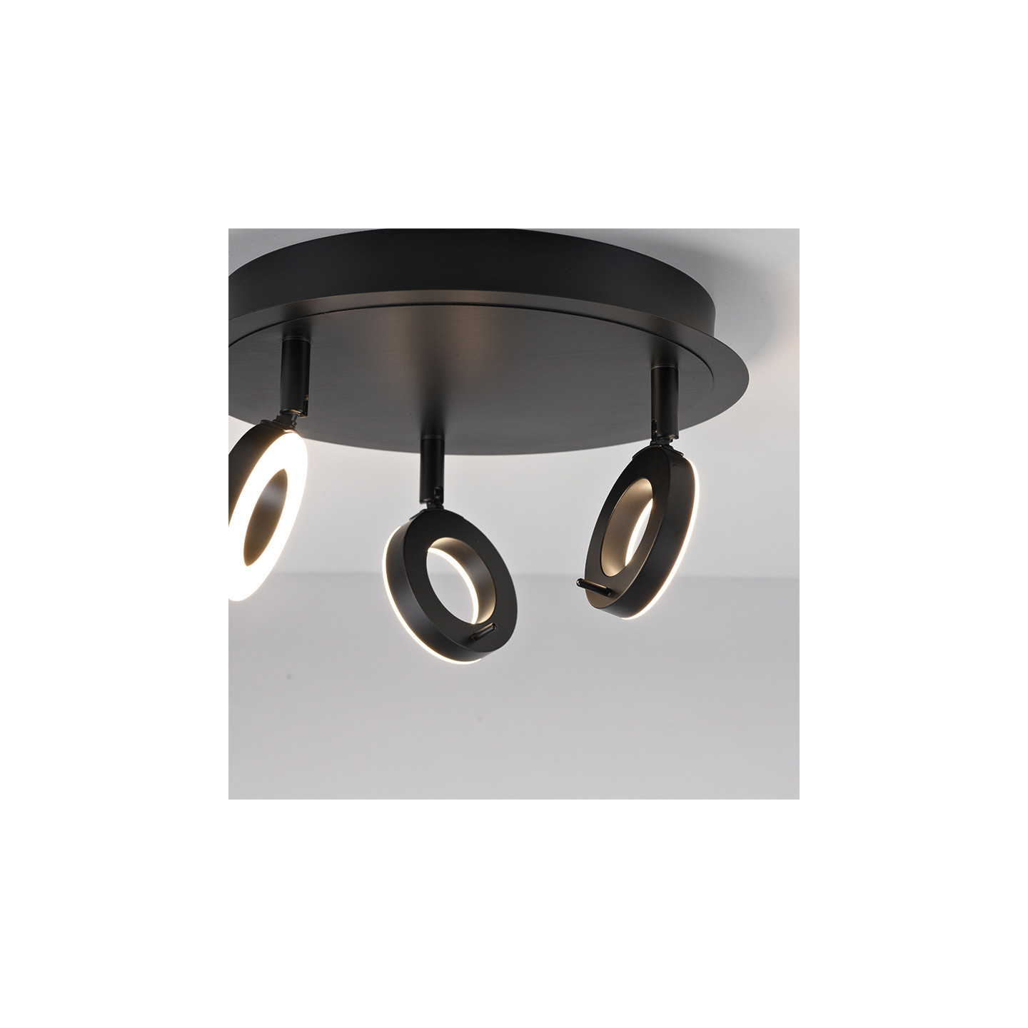 Plafonnier 3 spots orientables SILEDA noir Paul Neuhaus