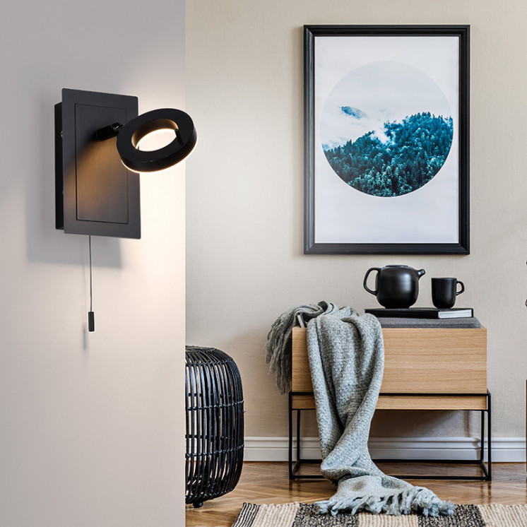 Applique murale spot orientable SILEDA noir Paul Neuhaus