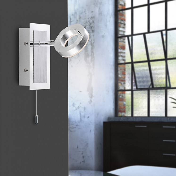 Applique murale spot orientable SILEDA aluminium brossé Paul Neuhaus