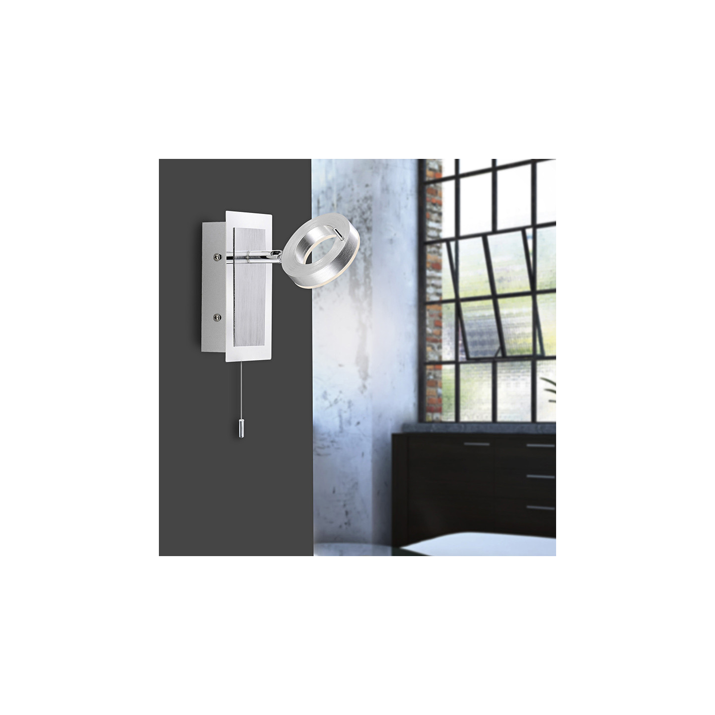Applique murale spot orientable SILEDA aluminium brossé Paul Neuhaus