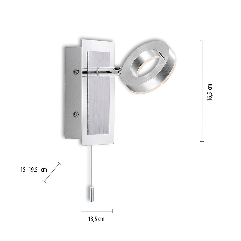 Applique murale spot orientable SILEDA aluminium brossé Paul Neuhaus