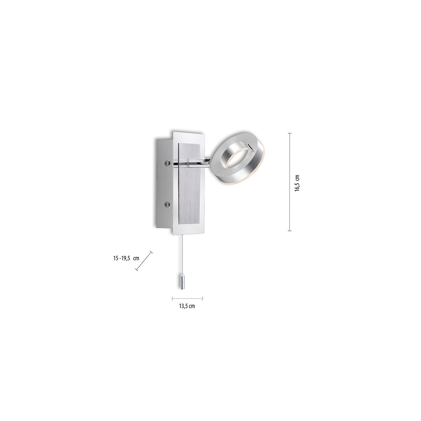 Applique murale spot orientable SILEDA aluminium brossé Paul Neuhaus