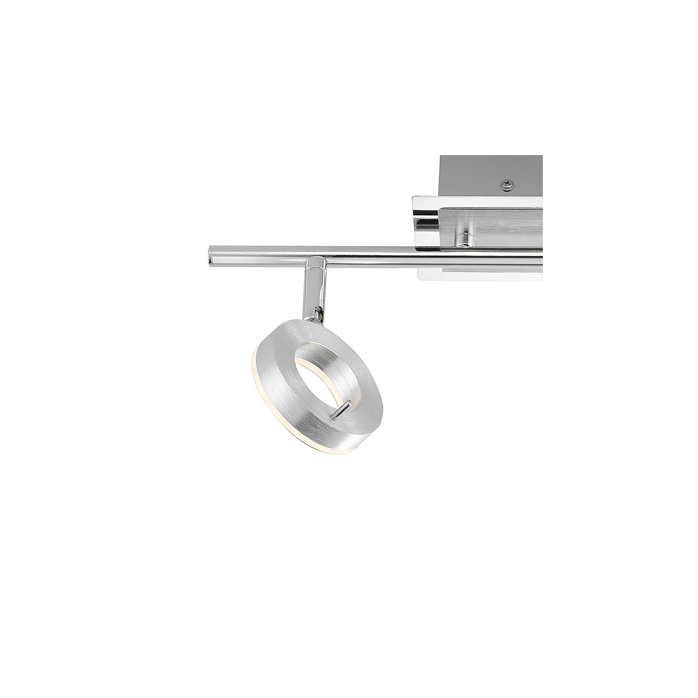 Plafonnier spots orientables SILEDA 2 lumières, aluminium brossé Paul Neuhaus