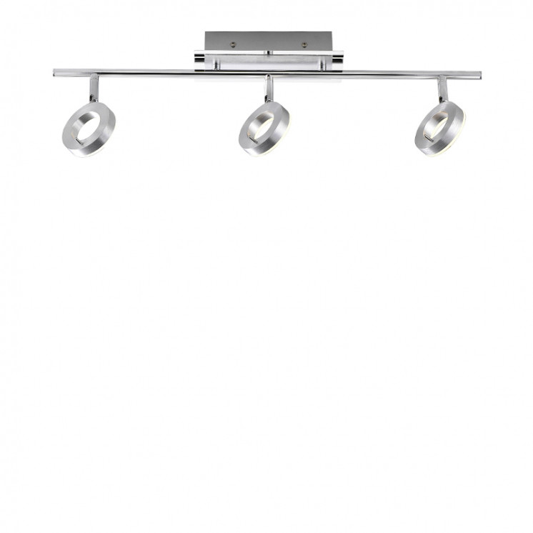 Plafonnier spots orientables SILEDA 2 lumières, aluminium brossé Paul Neuhaus